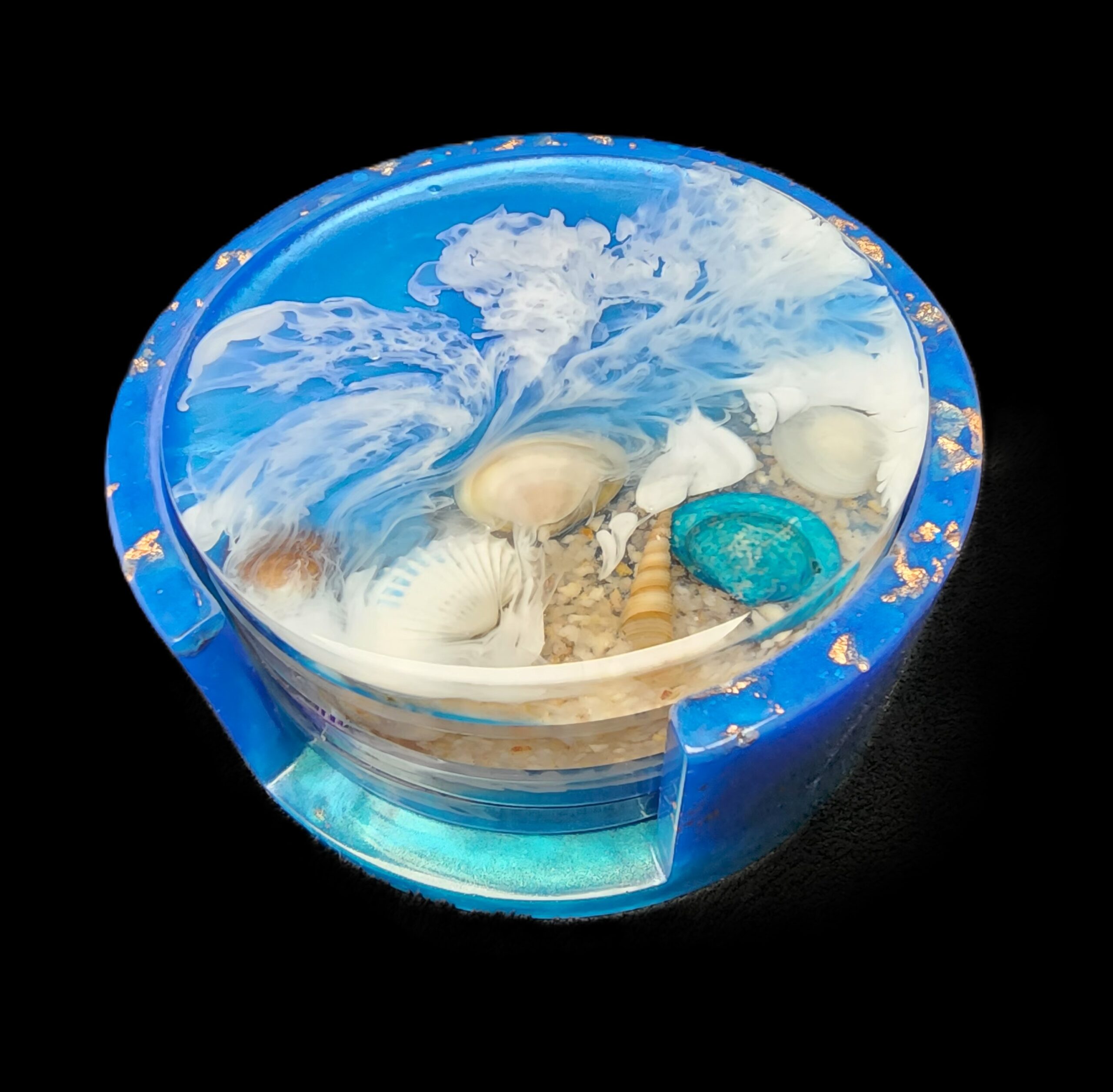 Beach Theme Resin Coaster Set