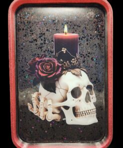 Skull Rolling Tray with Glitter and Sparkle